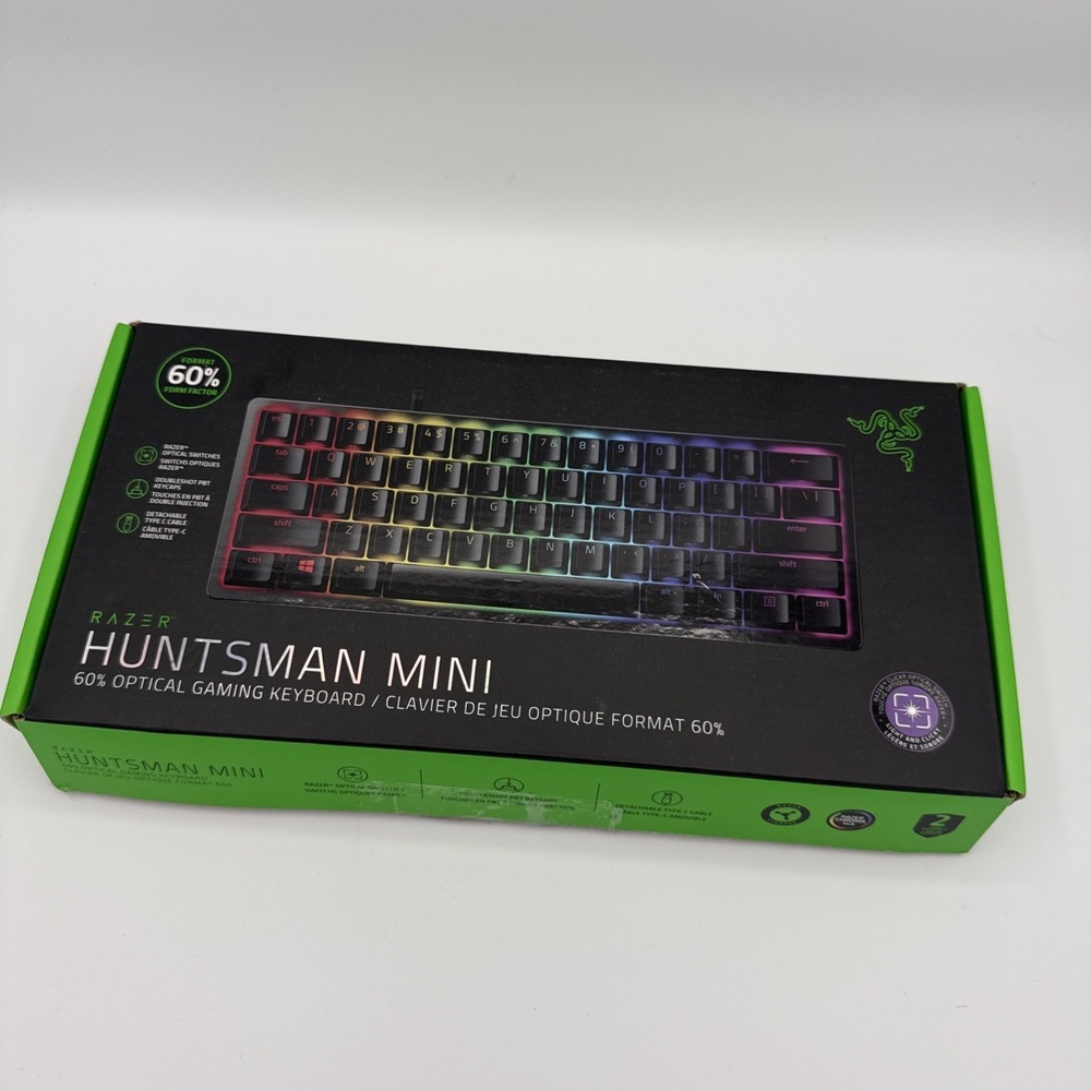 Razor Huntsman Mini Gaming Keyboard 60% RGB Black with Colored Caps